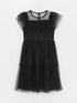 LC Waikiki Crew Neck Short Sleeved Girl Tulle Dress